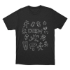 Diem Doodle Characters Unisex T Shirt Black